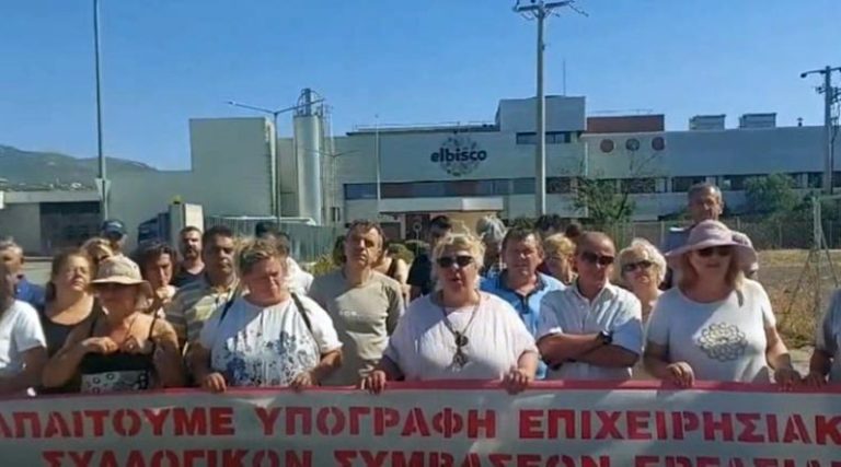Απεργούν οι εργαζόμενοι της Elbisco στο Πικέρμι (βίντεο)