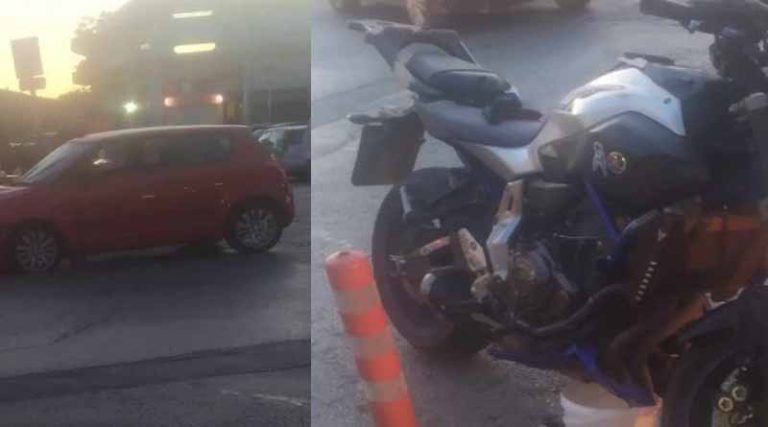 Αυτοκίνητο συγκρούστηκε με μηχανή στο κέντρο της Ραφήνας